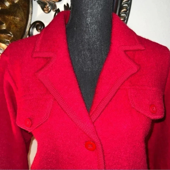Eminent by Lisa Women’s Red 100% Boiled Wool Jacket Coat Size: Medium - Picture 4 of 9